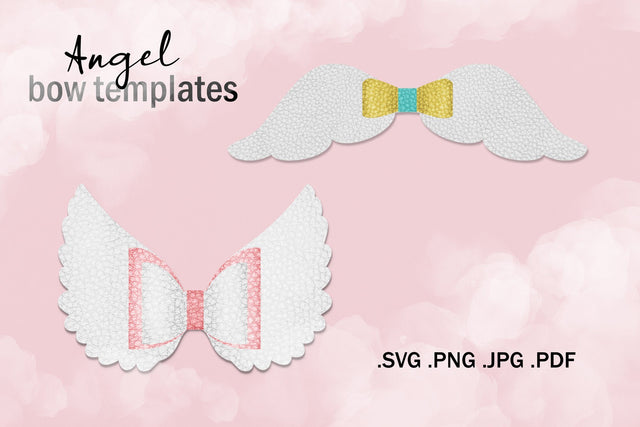 Angel Bow SVG Template- Hair Bow Cut Files SVG Deepa 