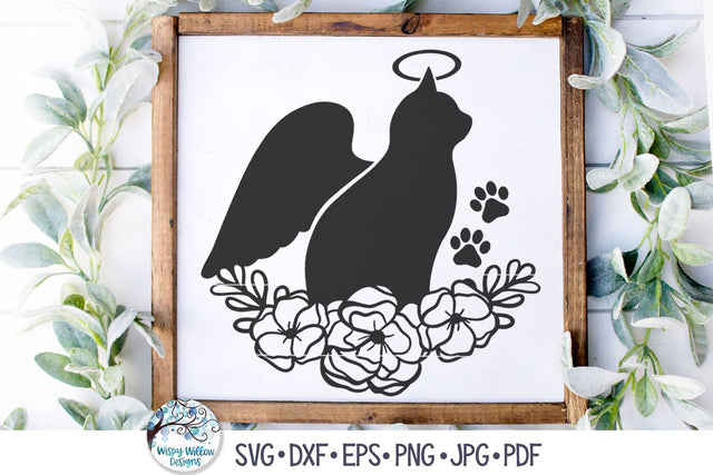 Angel Cat Svg SVG Wispy Willow Designs 