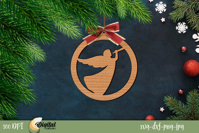 Angel | Christmas ball | Merry Christmas ball cutting design SVG Evgenyia Guschina 