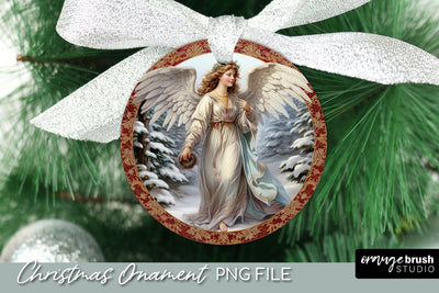 Angel Christmas Ornament Design, 3D Sublimation Sublimation OrangeBrushStudio 