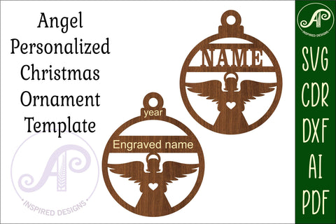 Angel Christmas Ornament SVG laser cut SVG APInspireddesigns 