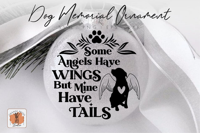 Angel Dog Memorial Christmas Ornament SVG Cut File SVG OrangeBrushStudio 