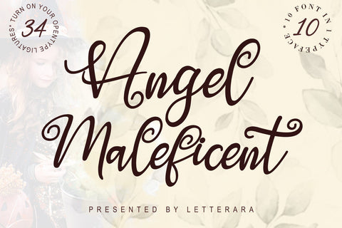 ANGEL MALEFICENT (10 STYLES IN 1 TYPEFACE) Font Letterara 