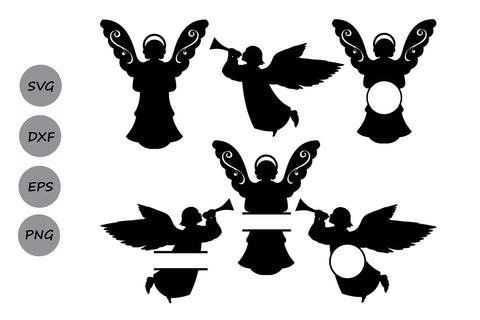 Angel Monogram| Christmas Angel SVG Cut Files SVG CosmosFineArt 