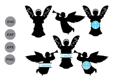 Angel Monogram| Christmas Angel SVG Cut Files SVG CosmosFineArt 