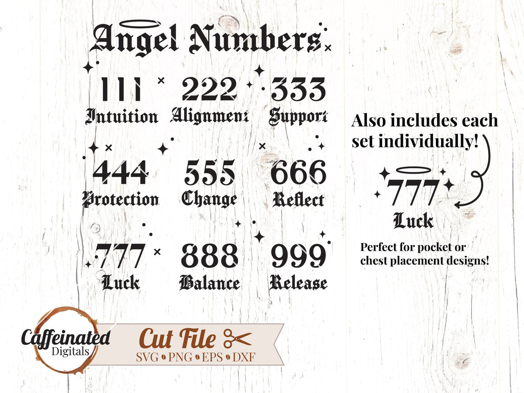 Angel Numbers SVG, PNG - So Fontsy