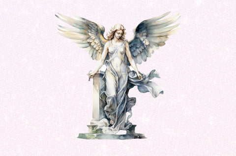 Angel Statue Watercolor Clipart Sublimation Regulrcrative 