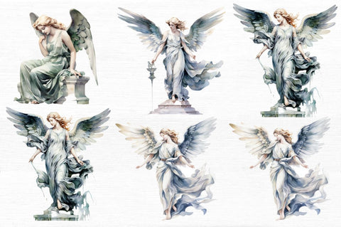 Angel Statue Watercolor Clipart Sublimation Regulrcrative 
