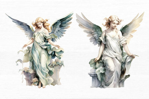 Angel Statue Watercolor Clipart Sublimation Regulrcrative 