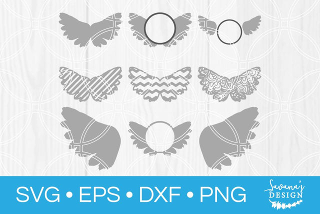 Angel Wing Monogram Bundle SVG SavanasDesign 