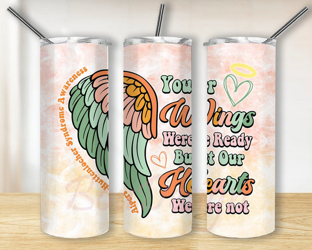Angel Wings 20oz Skinny Tumbler Png, Alpers-Huttenlocher Syndrome Awareness Tumbler, Religious Colorful Tumbler, Sublimation Png Sublimation BouDesign 