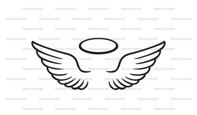 Angel wings and halo SVG TribaliumArtSF 