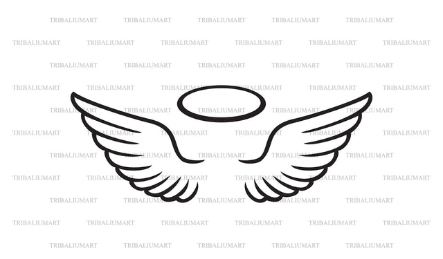Angel wings and halo SVG TribaliumArtSF 