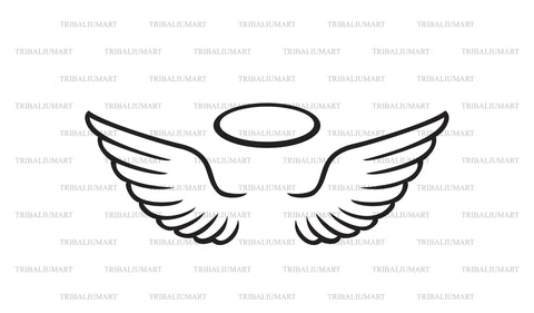 Angel wings and halo SVG TribaliumArtSF 