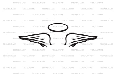 Angel wings and halo SVG TribaliumArtSF 