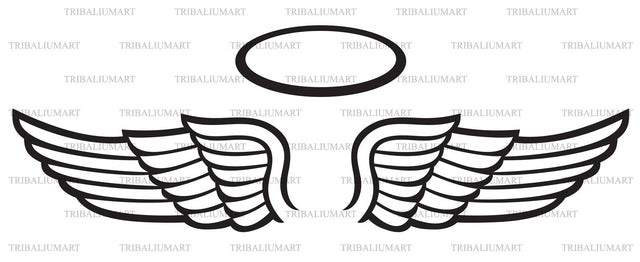 Angel wings and halo SVG TribaliumArtSF 