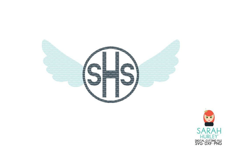 Angel Wings Monogram SVG Sarah Hurley 