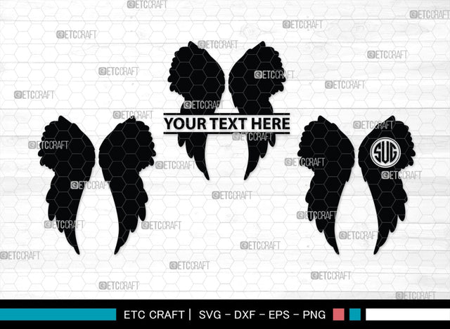 Angel Wings Silhouette, Angel Wings SVG, Angel Svg, Wings Svg, Halo Angel Svg, Angel Wings Bundle, SB00179 SVG ETC Craft 