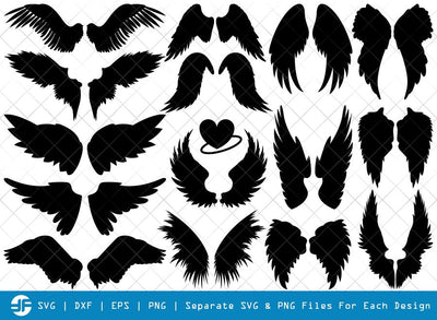 Angel Wings SVG Cut Files | Fairy Wings Silhouette Bundle SVG ETC Craft 