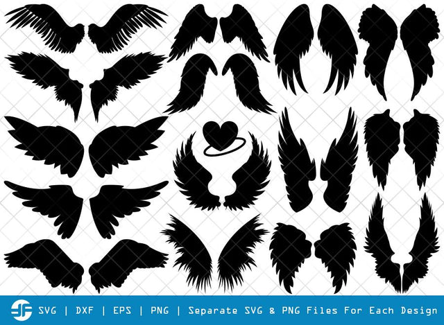 Angel Wings SVG Cut Files | Fairy Wings Silhouette Bundle SVG ETC Craft 