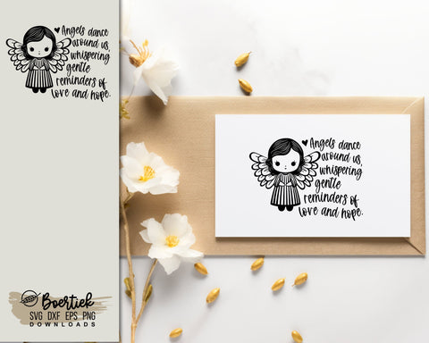 Angel with uplifting quote, SVG file SVG Boertiek 