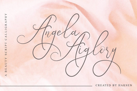 Angela Aiglory Beauty Script Font Haksen 