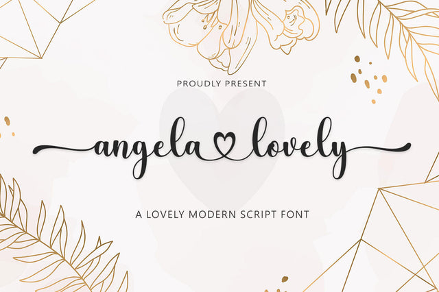 Angela Lovely Script Font muhammadzeky 
