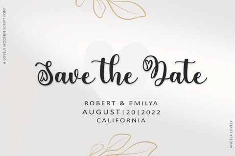 Angela Lovely Script Font muhammadzeky 