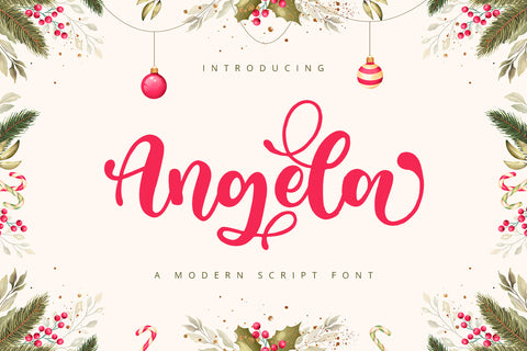 Angela - Modern Script Font Font Alpaprana Studio 