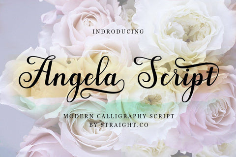 Angela script Font Straight.co 
