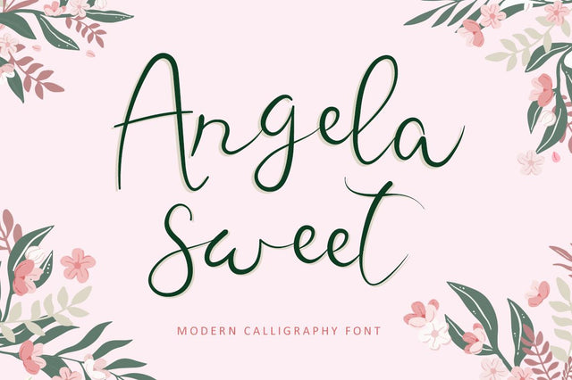 Angela Sweet - Beautiful Calligraphy Font Font Illushvara Design 