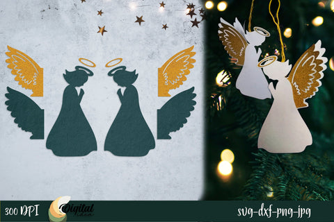 Angels | Layered Christmas Angels | Nativity | Paper Angels SVG Evgenyia Guschina 