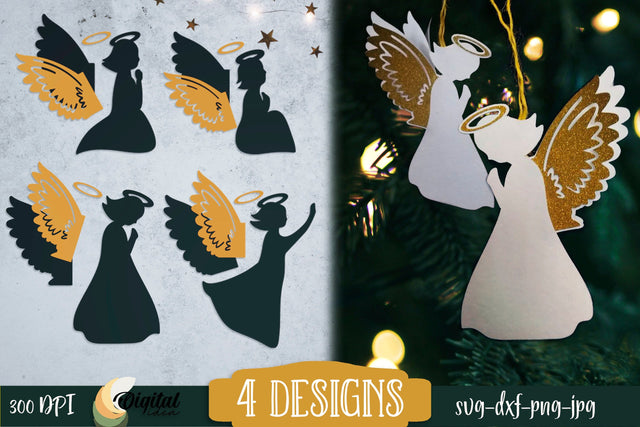 Angels | Layered Christmas Angels | Nativity | Paper Angels SVG Evgenyia Guschina 