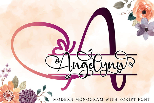 Angelynn Monogram Font Letterara 