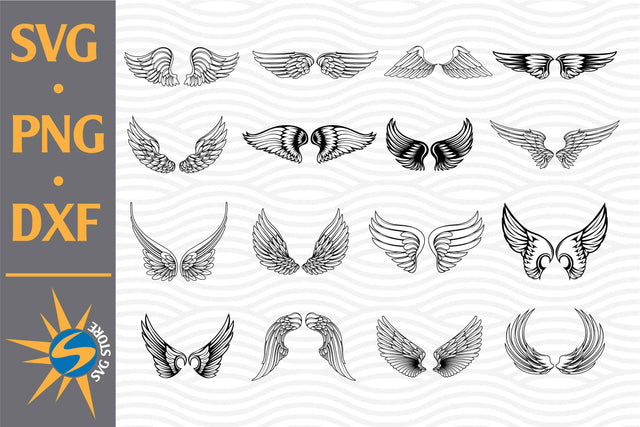 Angle Wing SVG, PNG, DXF Digital Files Include SVG SVGStoreShop 
