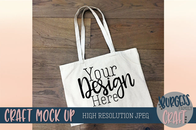 Angled tote Craft Mock up | High resolution JPEG SVG Burgess Family Craft 