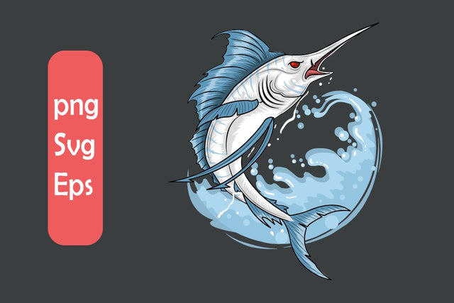 Angler fisherman marlin fish SVG Andy Permera 