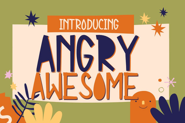 Angry Awesome Cutout font Font Masyafi Studio 