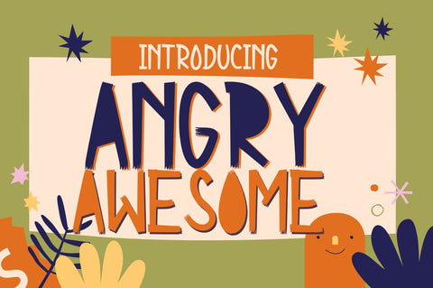 Angry Awesome Cutout font Font Masyafi Studio 