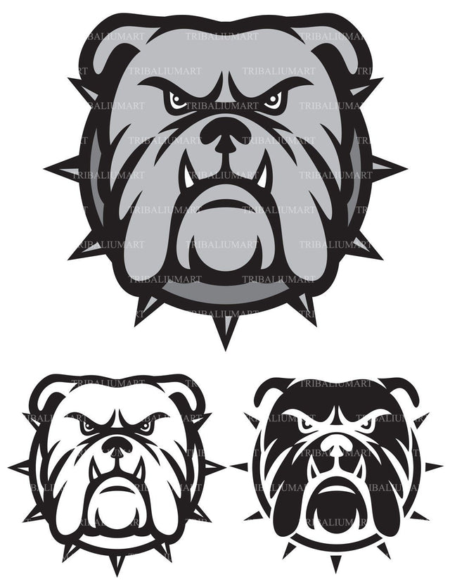Angry bulldog head SVG TribaliumArtSF 