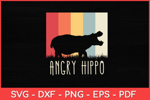 Angry Hippo - Vintage Hippopotamus Svg Design SVG artprintfile 