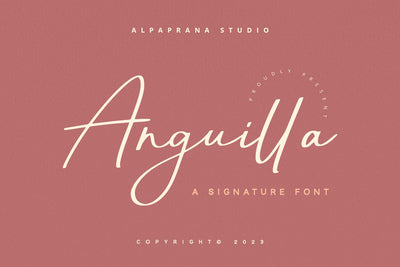 Anguilla - Signature Font Font Alpaprana Studio 