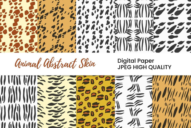 Animal Abstract Skin Digital Paper Pack Digital Pattern Masyafi Studio 