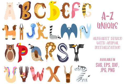 Animal Alphabet Letters Bundle SVG dapiyupi store 