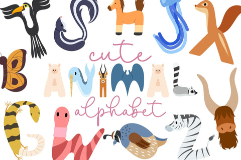 Animal Alphabet Letters Bundle SVG dapiyupi store 