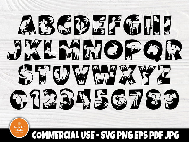 Animal Alphabet Svg, Farmhouse Font Svg SVG TonisArtStudio 