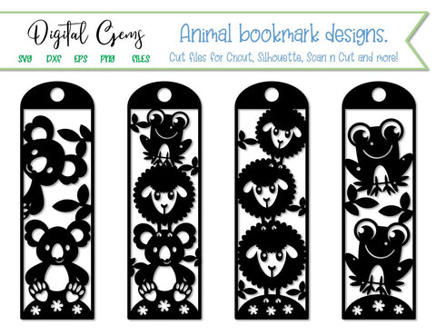 Animal bookmark paper cut designs, SVG / DXF / EPS / PNG files SVG Digital Gems 