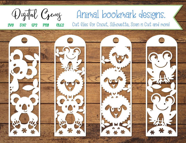Animal bookmark paper cut designs, SVG / DXF / EPS / PNG files SVG Digital Gems 