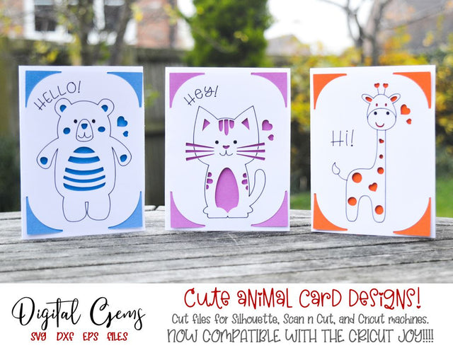 Animal card designs. SVG Digital Gems 