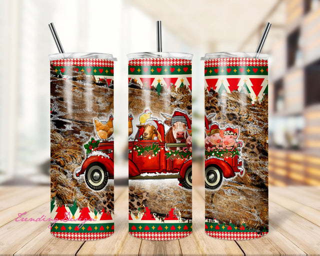 Animal Christmas Tumbler, Christmas Tumbler, Merry Christmas Tumbler, Christmas,Skinny Tumbler wrap 20 oz PNG, Digital download Sublimation TrendingDesign 